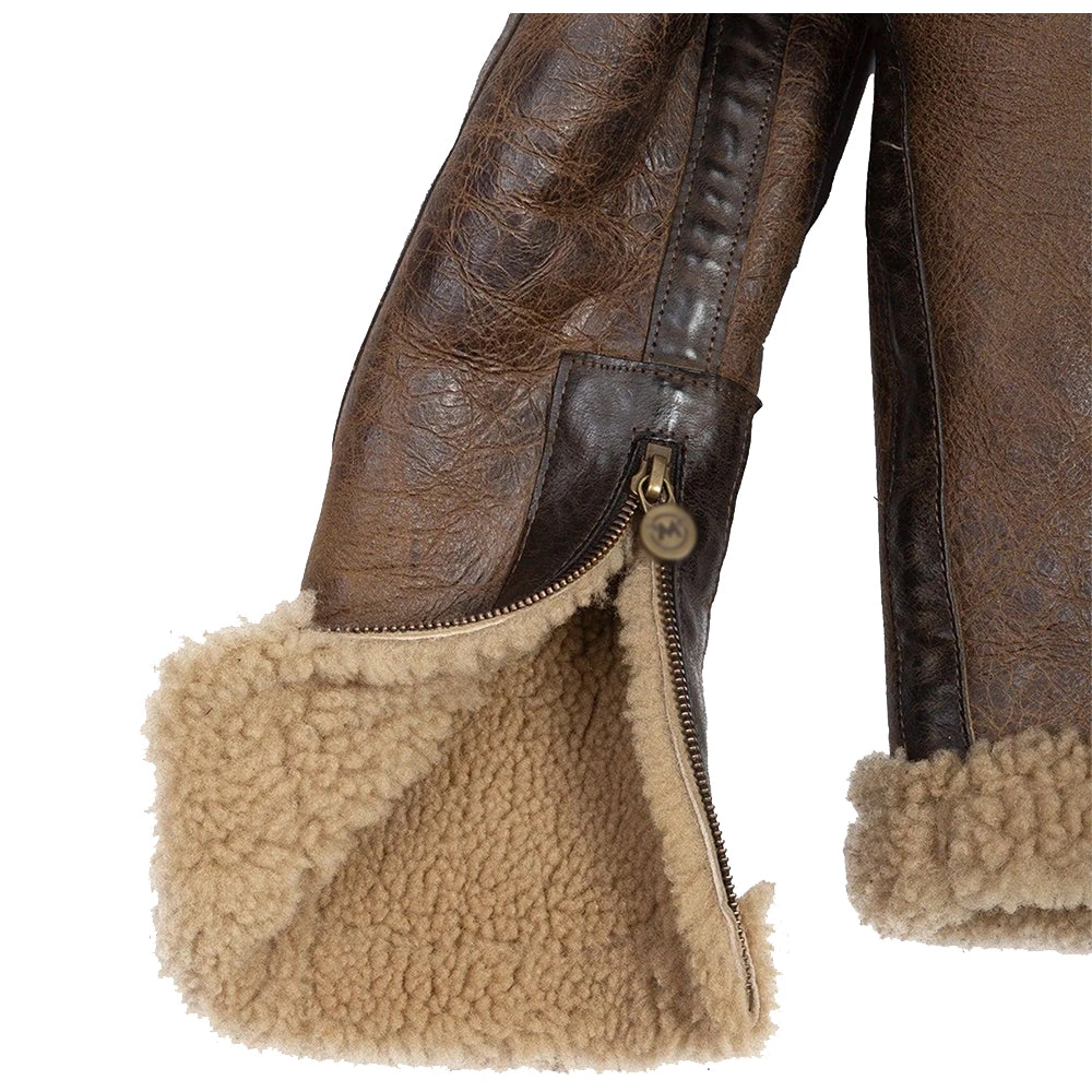 Iconic Arnold Schwarzenegger Winter Jacket - Genuine Shearling Leather Style