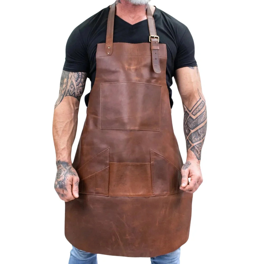 Leather Apron: Your Ultimate Multi Pocket Work Companion! Built Tough, Looks Good.